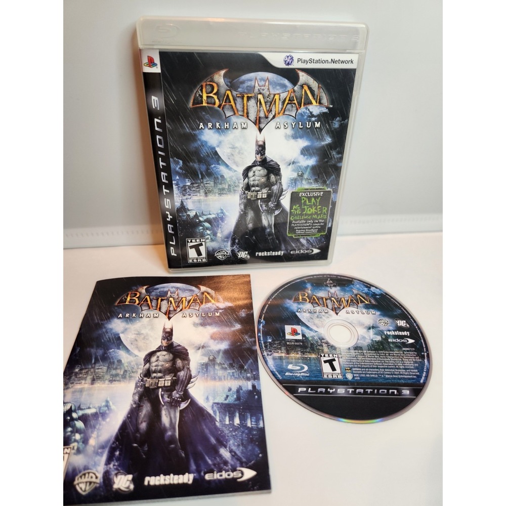 Batman Arkham Asylum PS3 Warner Sony Playstation 3 w/ Manual Not For Resell Rare